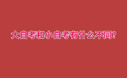 大自考和小自考有什么不同?